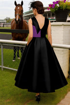 A-Line Sleeveless High Neck Bow(s) Ankle-Length Mother of the Bride Dress