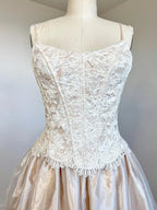 Prom Dress Blush Organza A Line Corset Lace Bodice Spaghetti Straps Glamorous Gown For Teens