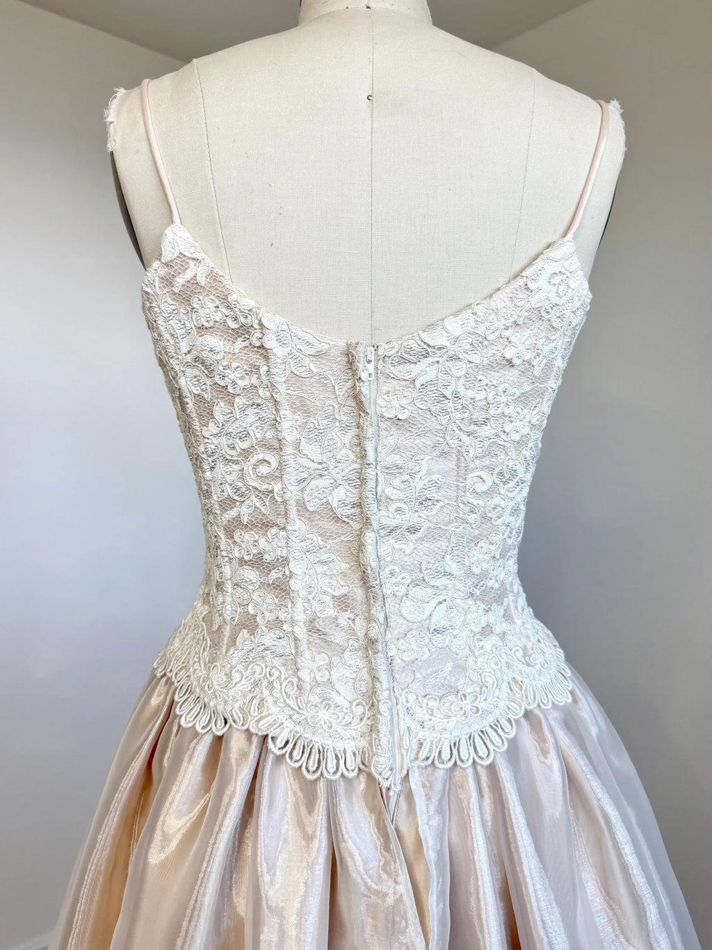 Prom Dress Blush Organza A Line Corset Lace Bodice Spaghetti Straps Glamorous Gown For Teens