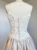 Prom Dress Blush Organza A Line Corset Lace Bodice Spaghetti Straps Glamorous Gown For Teens