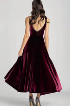 A-Line Spaghetti Straps Sleeveless Ankle-Length Evening Dress