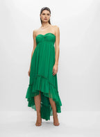 A-Line Spaghetti Straps Sleeveless Zipper Up Asymmetrical-Length Prom Dress
