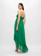 A-Line Spaghetti Straps Sleeveless Zipper Up Asymmetrical-Length Prom Dress