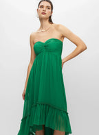 A-Line Spaghetti Straps Sleeveless Zipper Up Asymmetrical-Length Prom Dress