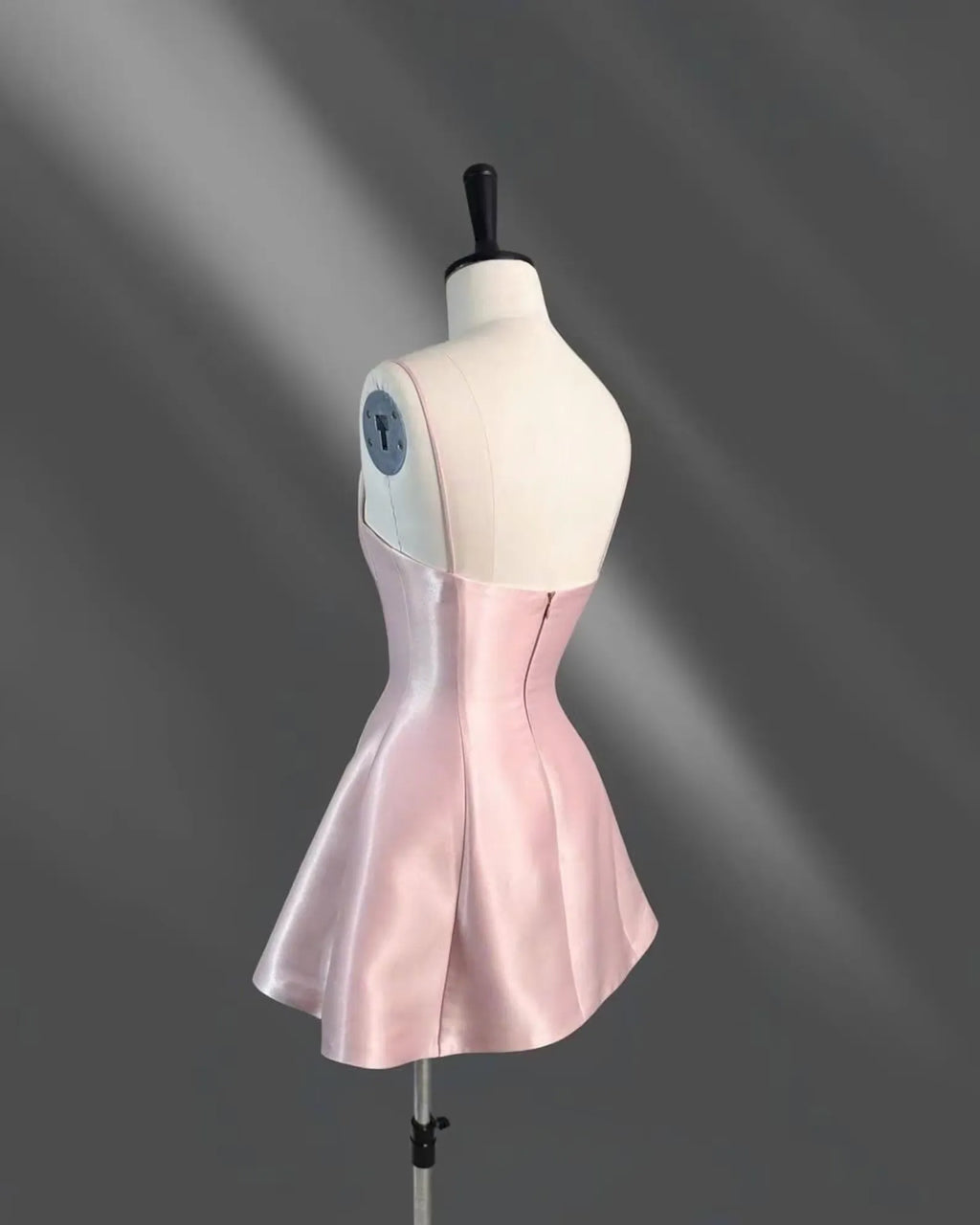 Pink Satin A Line Homecoming Dress With Flattering Square Neck And Spaghetti Straps For Teens