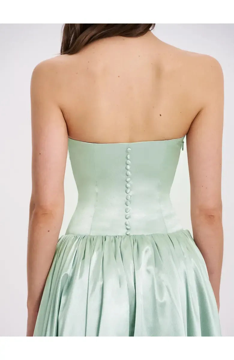 A-Line Strapless Neck Sleeveless Floor-Length Prom Dress