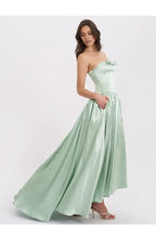 A-Line Strapless Neck Sleeveless Floor-Length Prom Dress