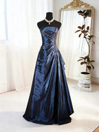 A-Line Strapless Sleeveless Backless Floor-Length Prom Dress