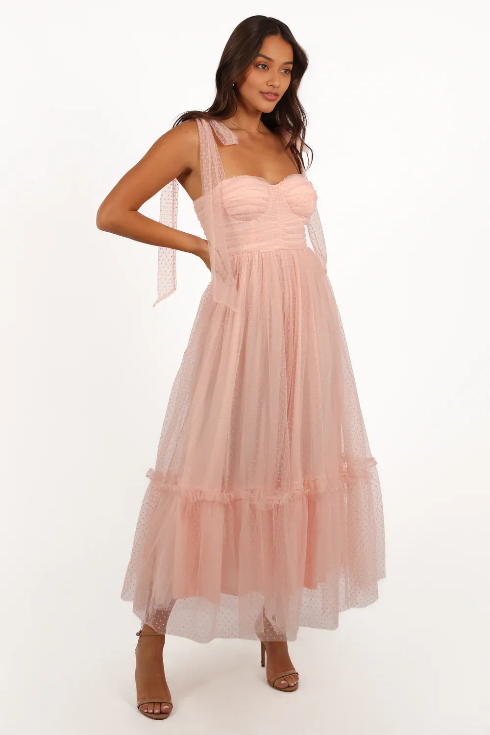 A-Line Sweetheart Neck Sleeveless Back Zip Ankle-Length Prom Dress