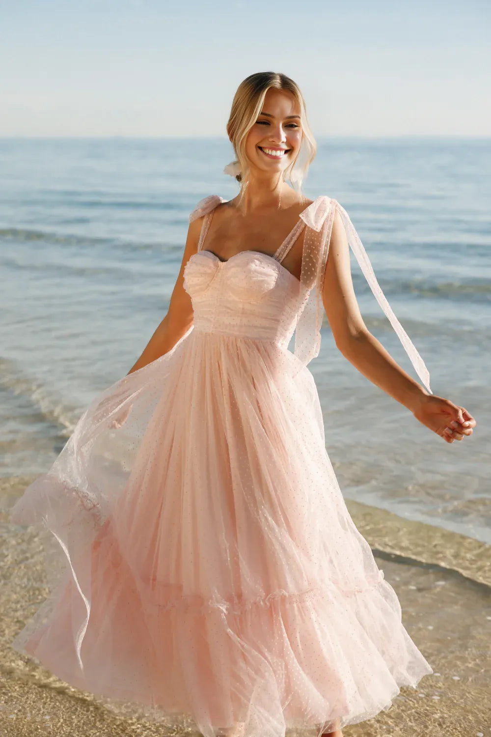 A-Line Sweetheart Neck Sleeveless Back Zip Ankle-Length Prom Dress