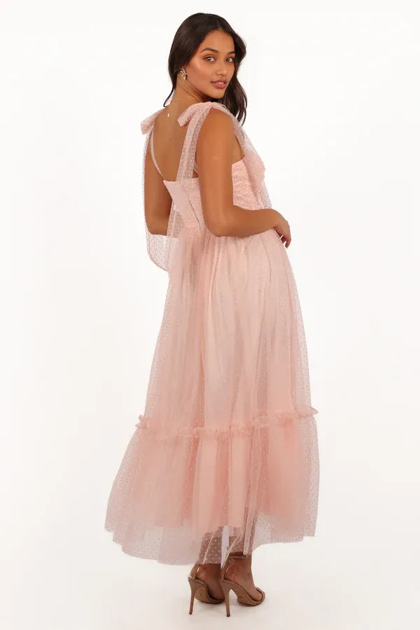A-Line Sweetheart Neck Sleeveless Back Zip Ankle-Length Prom Dress