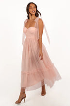 A-Line Sweetheart Neck Sleeveless Back Zip Ankle-Length Prom Dress