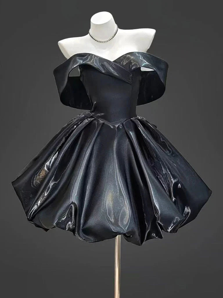 A-Line Sweetheart Off-Shoulder Backless Short Homecoming Dress