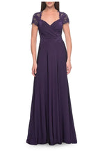A-Line Sweetheart Short Sleeve Zipper Up Floor-Length Mother of the Bride Dress