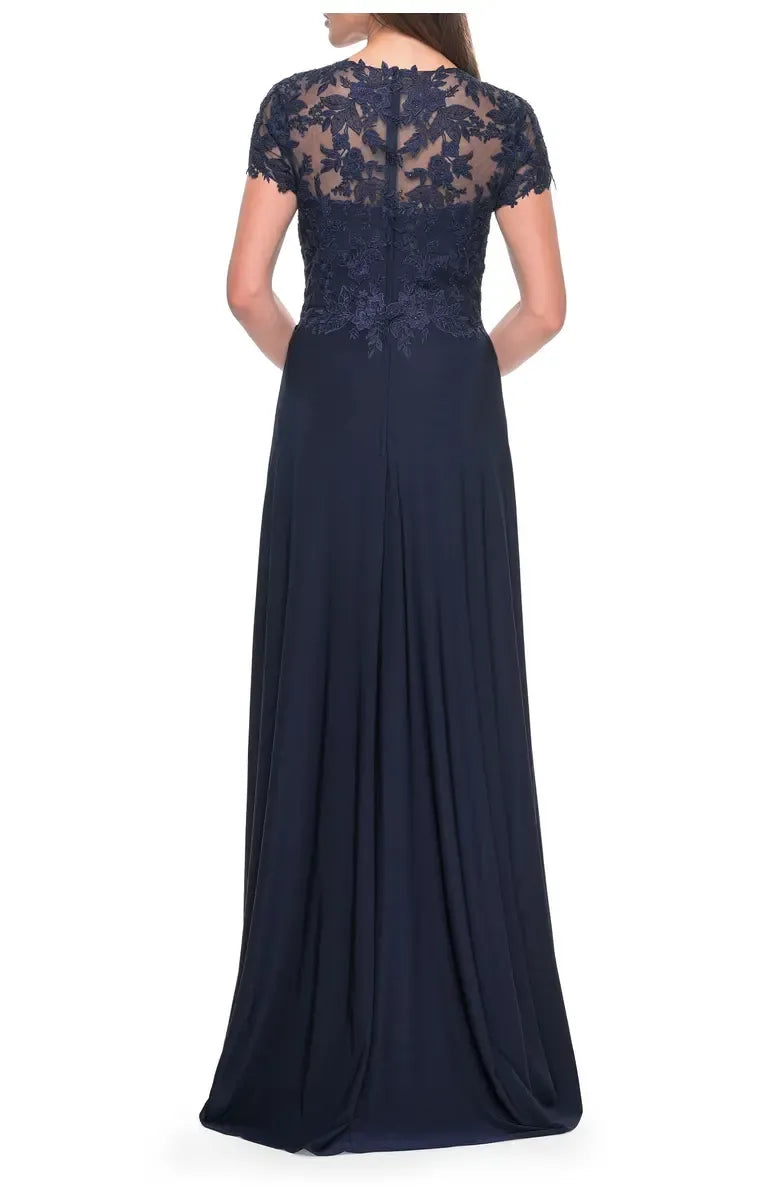 A-Line Sweetheart Short Sleeve Zipper Up Floor-Length Mother of the Bride Dress