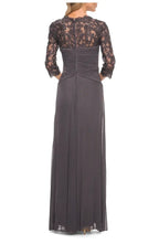 A-Line V-neck Sleeves Backless Floor-Length Mother of the Bride Dress