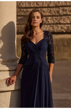 A-Line V-neck Sleeves Backless Floor-Length Mother of the Bride Dress