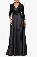 A-Line V Neck Long Sleeve & Floor-Length Prom Dress