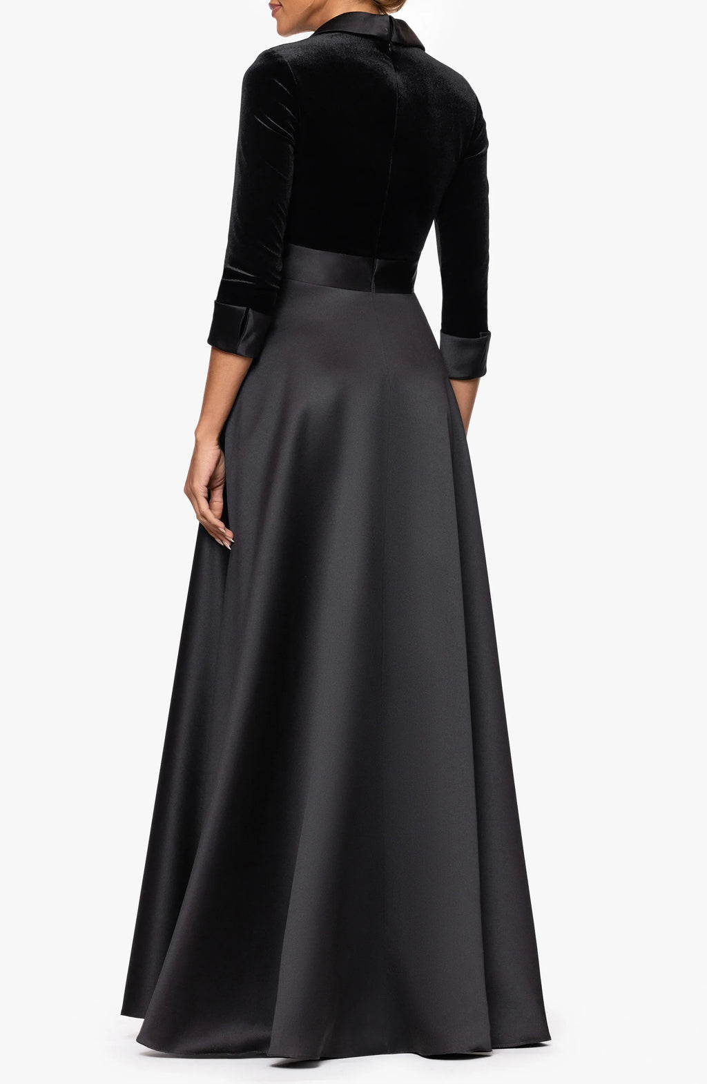 A-Line V Neck Long Sleeve & Floor-Length Prom Dress