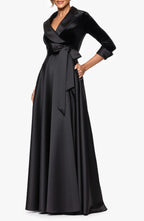 A-Line V Neck Long Sleeve & Floor-Length Prom Dress
