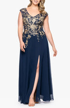 A-Line V Neck Sleeveless Floor-Length Mother of the Bride Dress