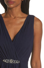 A-Line V Neck Sleeveless High/Low Hem Prom Dress