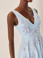 A-Line V Neck Sleeveless Zipper Up Asymmetric-Length Prom Dress