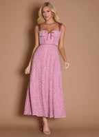 A-Line Wide Shoulder Straps Sleeveless Backless Ankle-Length Evening Dress
