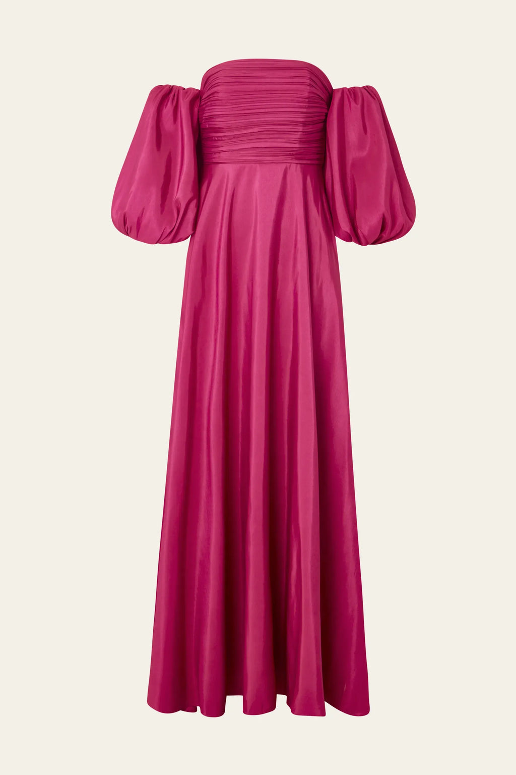 A-line Off Shoulder Puff Sleeve Backless Floor Length Evening Gown