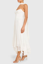 A-line Strapless Halter High Low Midi Prom Dress