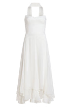 A-line Strapless Halter High Low Midi Prom Dress