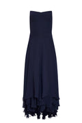 A-line Strapless Ruffle High Low Midi Prom Dress