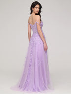 A-line Sweetheart Neck Sleeveless Zipper Up Sweep/Brush Train Prom Dress