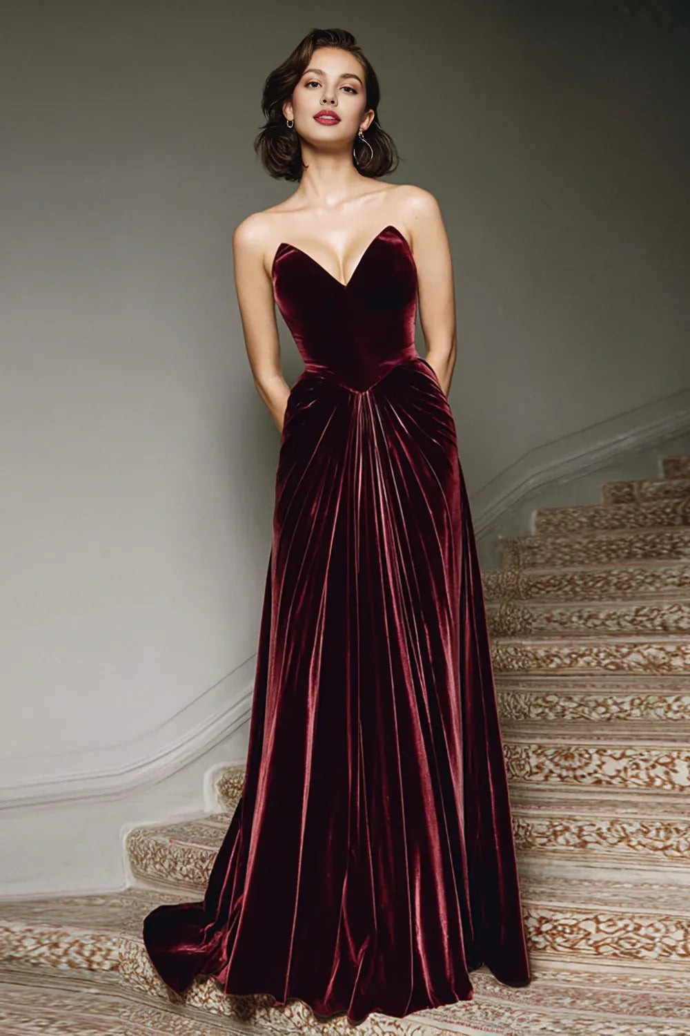 A Line Sweetheart Sleeveless Floor-Length Evening Dress