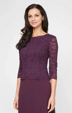 Fitted Boat Neck Long Sleeve Ankle-Length Mother of the Bride Dress