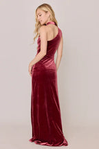 Fitted High Neck Sleeveless Floor-Length Prom Dress