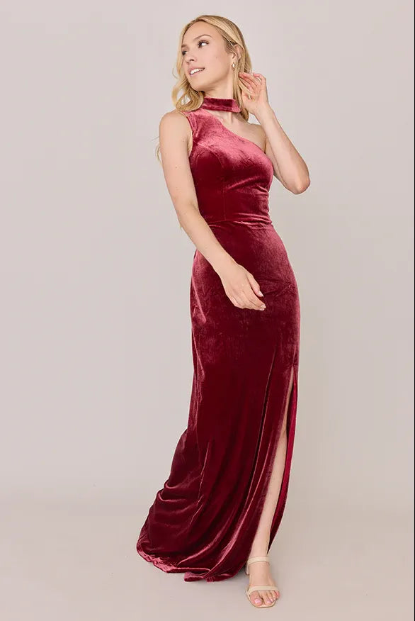 Fitted High Neck Sleeveless Floor-Length Prom Dress