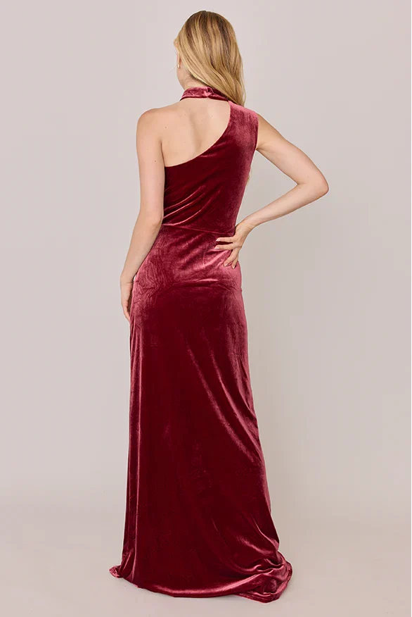 Fitted High Neck Sleeveless Floor-Length Prom Dress