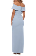 Fitted Off the Shoulder Sleeveless Zipper Up Ankle-Length Prom Dress