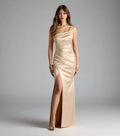 Fitted One-Shoulder Sleeveless Floor-Length Prom Dress
