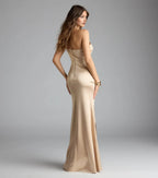 Fitted One-Shoulder Sleeveless Floor-Length Prom Dress