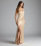 Fitted One-Shoulder Sleeveless Floor-Length Prom Dress