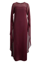 Fitted Scoop Neck Cape Sleeve Zipper Up Floor-Length Prom Dress