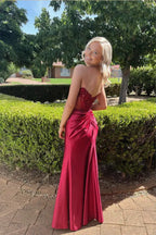 Fitted Strapless Appliques Slit Prom Gown