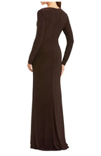 Fitted V Neck Long Sleeve Zipper Up Floor-Length Prom Dress