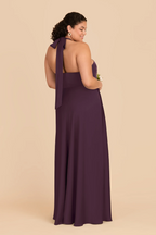 Elegant Halter Neck Knotted Detail Backless Bow Tie Floor-Length Bridesmaid Dress