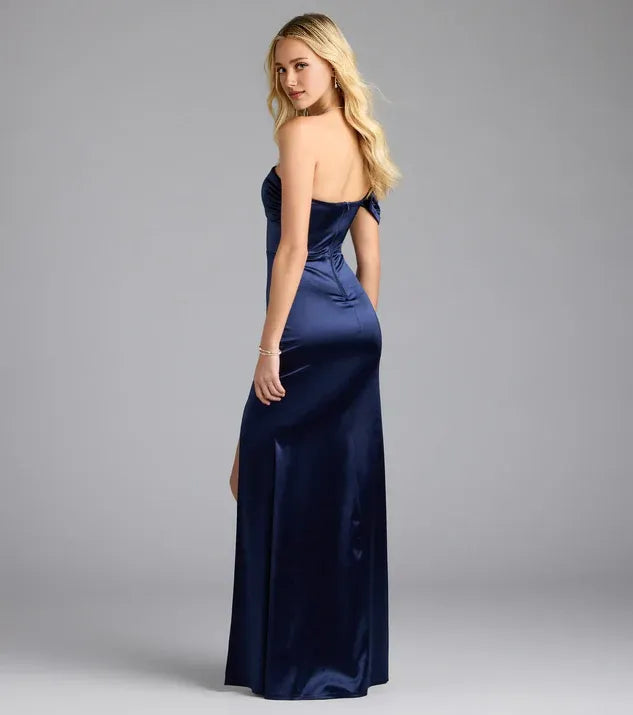Mermaid Cold Shoulder Sleeveless Zipper Up Floor-length Prom Dress