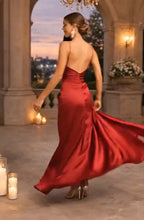 Mermaid Prom Dress With Cowl Neck Satin Ruched Bodice And High Front Slit In Rich Red For Showstopping Glamorous Teens