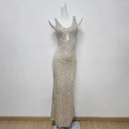 Mermaid Halter Neck Sleeveless Up Floor-Length Prom Dress