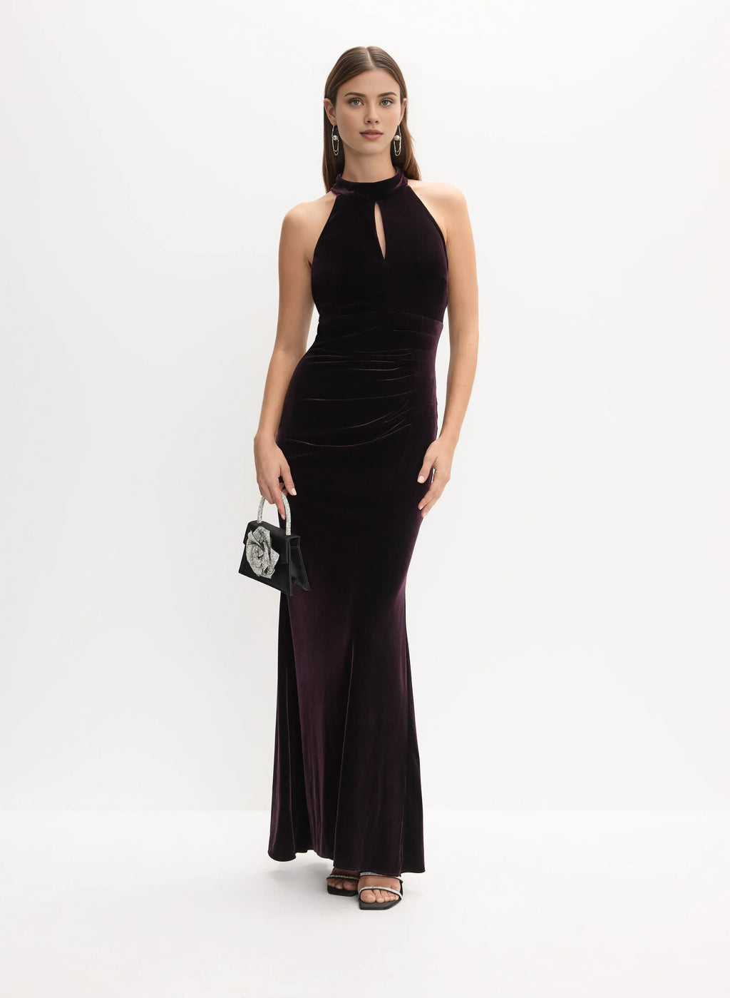 Mermaid Halter Neck Sleeveless Floor-Length Prom Dress